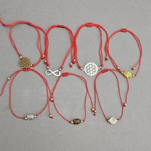 7 Lucky Handwoven Red String Protection Adjustable Bracelets From Colombia